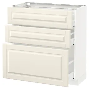 IKEA METOD МЕТОД / MAXIMERA МАКСИМЕРА, напольный шкаф с 3 ящиками, белый / бодбинские сливки, 80x37 см 790.521.90 фото