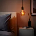 IKEA SKAFTET СКАФТЕТ / MOLNART МОЛНАРТ, подвесной светильник с лампочкой, Латунь в форме колокола / бронзовое прозрачное стекло 394.912.62 фото thumb №2