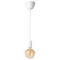 IKEA SUNNEBY СУННЕБЮ / MOLNART МОЛНАРТ, подвесной светильник с лампочкой, Белое / коричневое прозрачное стекло 094.912.25 фото thumb №1