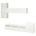 IKEA BESTÅ БЕСТО, комбінація шаф для тв / скляні дверц, білий / ЛАППВІКЕН білий прозоре скло, 300x42x211 см 994.068.31 фото thumb №1