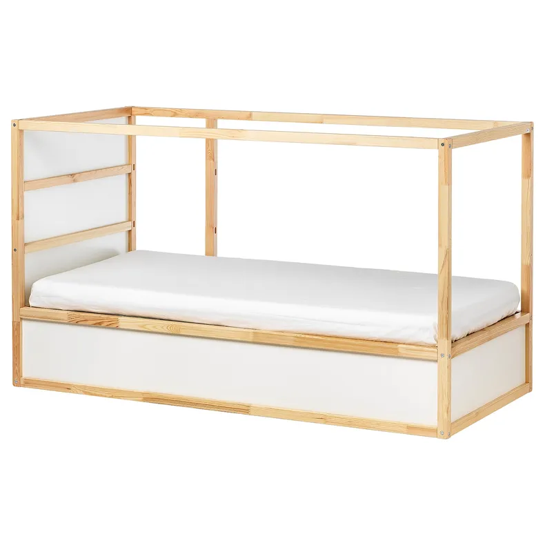 IKEA KURA КЮРА, ліжко двостороннє, білий/сосна, 90x200 см 802.538.09 фото №1