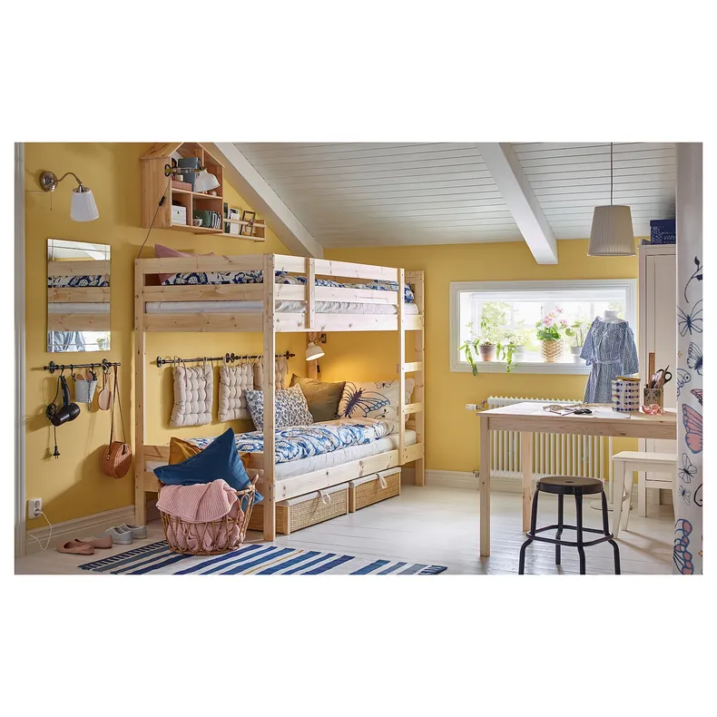 IKEA MYDAL МЮДАЛЬ, каркас 2-ярусного ліжка, сосна, 90x200 см 001.024.52 фото №4