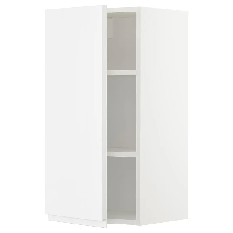 IKEA METOD МЕТОД, навесной шкаф с полками, белый / Воксторп глянцевый / белый, 40x80 см 994.606.58 фото №1