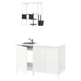IKEA ENHET ЕНХЕТ, кухня, білий, 143x63.5x222 см 793.372.35 фото