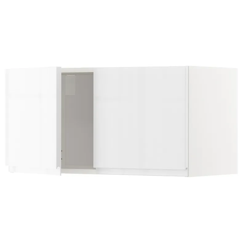 IKEA METOD МЕТОД, навесной шкаф с 2 дверцами, белый / Воксторп глянцевый / белый, 80x40 см 994.554.35 фото №1
