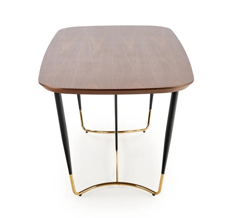 Кухонний стіл HALMAR MANCHESTER 180x90 см, стільниця - горіх, ніжки - чорний / золото фото №10