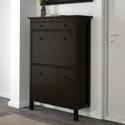 IKEA HEMNES ХЕМНЕС, шафа для взуття з 2 відділеннями, чорний і коричневий, 89x30x127 см 402.169.08 фото thumb №2