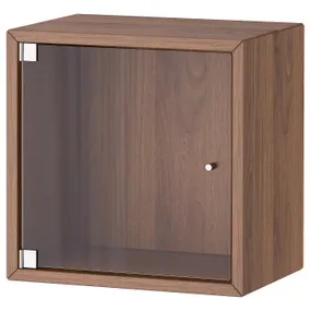 IKEA EKET ЕКЕТ, шафа навісна зі скляними дверцятами, коричневий під горіх, 35x25x35 см 295.330.12 фото