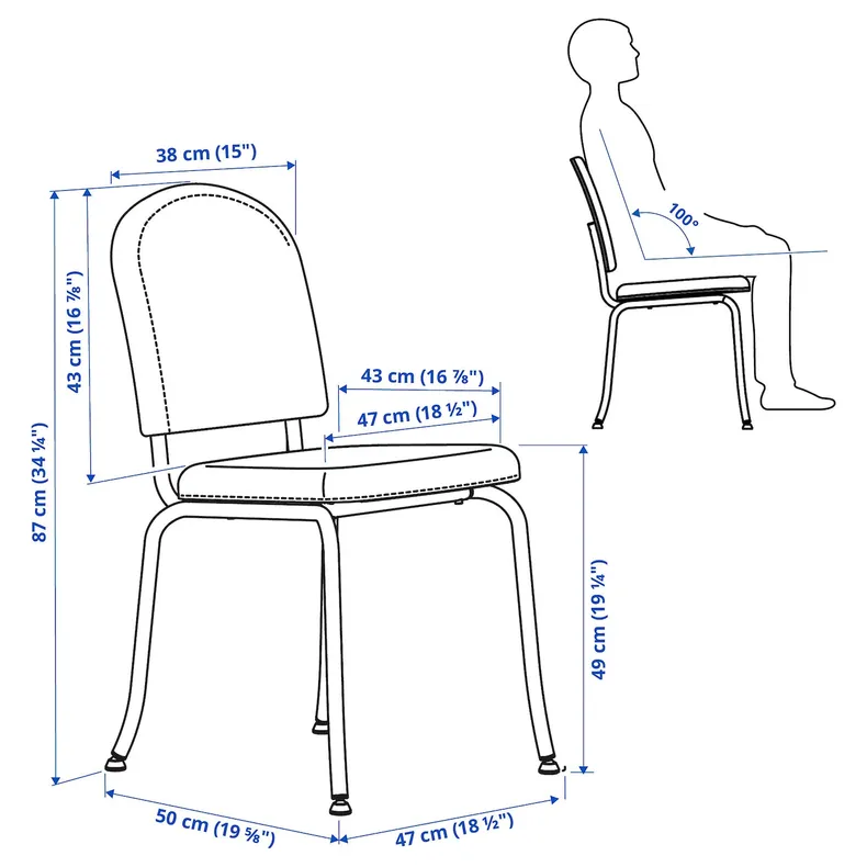 IKEA EBBALYCKE ЕББАЛЮККЕ, стілець, ІДЕКУЛЛА бежевий 405.688.54 фото №7