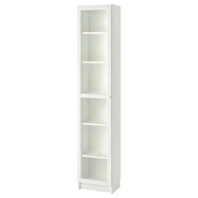 IKEA BILLY БИЛЛИ / OXBERG ОКСБЕРГ, шкаф книжный со стеклянной дверью, белый/стекло, 40x30x202 см 392.873.98 фото