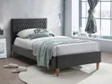 Ліжко односпальне оксамитове SIGNAL AZURRO Velvet, сірий / дуб, 90x200 см фото thumb №1