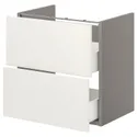 IKEA ENHET ЕНХЕТ, підлогова шафа під раковин з 2 шухл, сірий / білий, 60x42x60 см 093.210.68 фото thumb №1