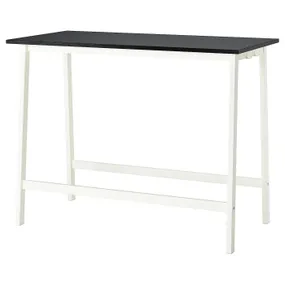 IKEA MITTZON МІТТЗОН, стіл для конференцій, окл попелястий фарбований чорний / білий, 140x68x105 см 995.330.61 фото