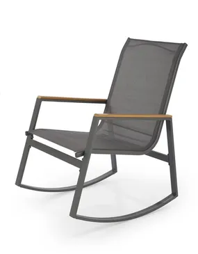 Садовое кресло-качалка HALMAR ZLATAN, темно серый фото