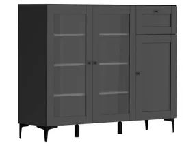 BRW Комод Modeo 150 см шкаф с 3 дверцами и выдвижным ящиком графит KOM/150/100/40_7B-GF/GF фото
