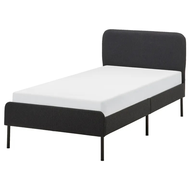 IKEA SLATTUM СЛАТТУМ, каркас ліжка з оббивкою, Віссл темно-сірий, 90x200 см 805.712.51 фото №1