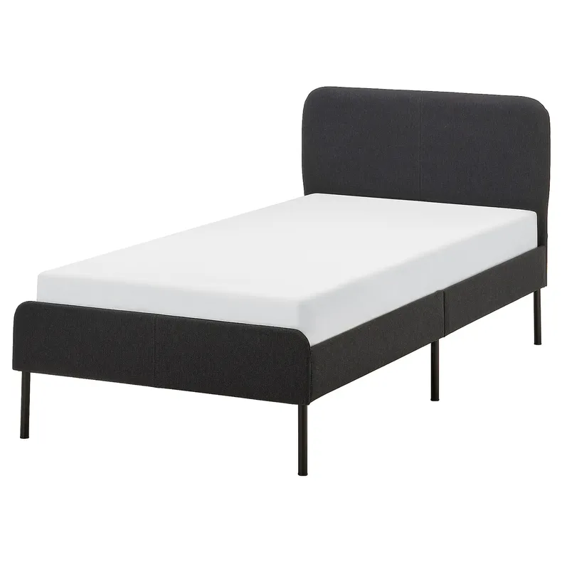 IKEA SLATTUM СЛАТТУМ, каркас кровати с обивкой, Виссл темно-серый, 90x200 см 805.712.51 фото №1