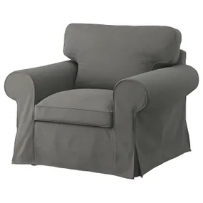 IKEA EKTORP ЭКТОРП, кресло с табуретом для ног, Хакебо темно-серый 595.538.76 фото