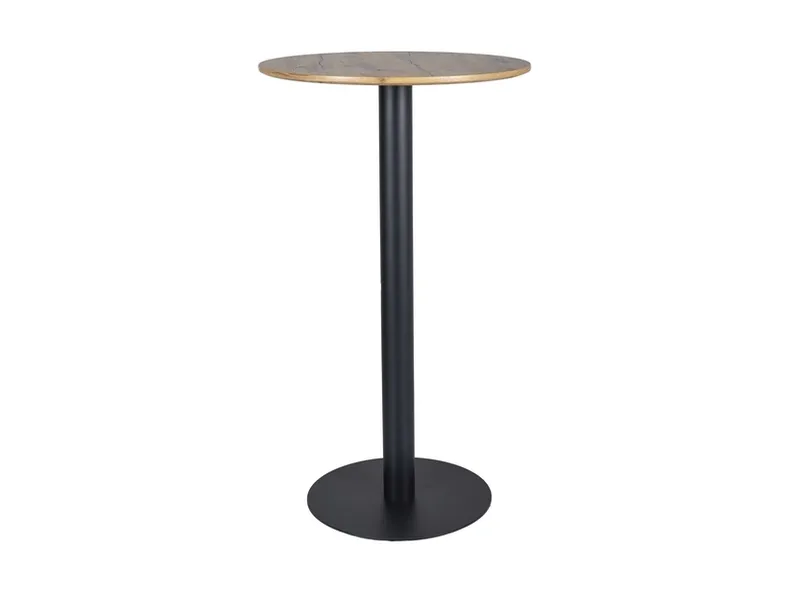Барний стіл SIGNAL BT005, 60 см, матовий чорний, дуб артізан фото №1