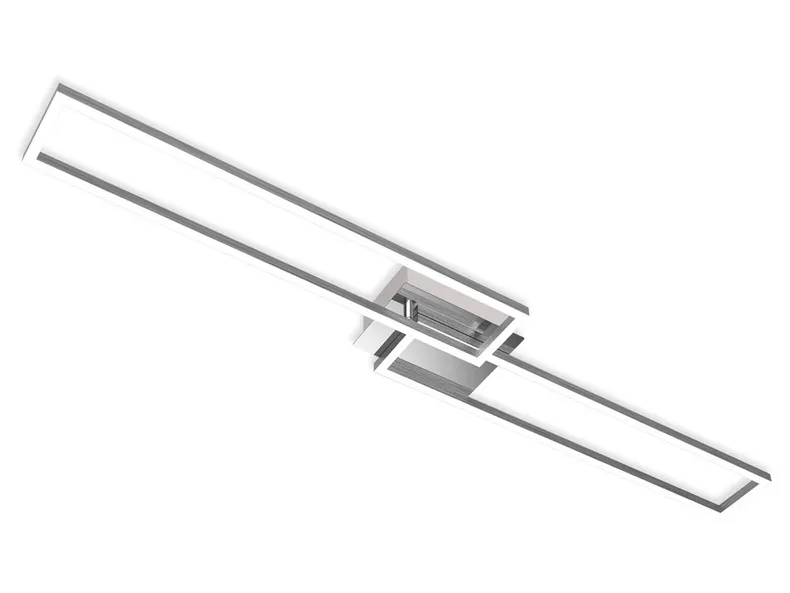 BRW Рамковий світлодіодний стельовий світильник на 2 точки з диммером сріблястого кольору 085521 фото №1