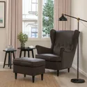 IKEA STRANDMON СТРАНДМОН, кресло с табуретом для ног, Гранн / Бомстад темно-коричневый 094.839.04 фото thumb №2