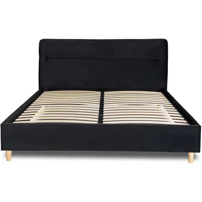 Кровать MEBEL ELITE 160x200 BOND Velour Bed Black фото №1