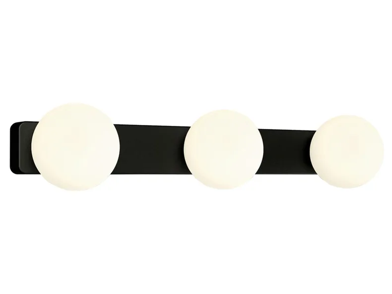 BRW Настінний 3-точковий світильник для ванної кімнати Brazos зі сталі чорно-білого кольору 083934 фото №1