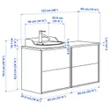 IKEA TÄNNFORSEN ТАННФОРСЕН / RUTSJÖN РУТШЁН, шкаф п-раковину / раковина / смеситель, белый / коричневый орех, 122x49x76 см 695.284.62 фото thumb №7