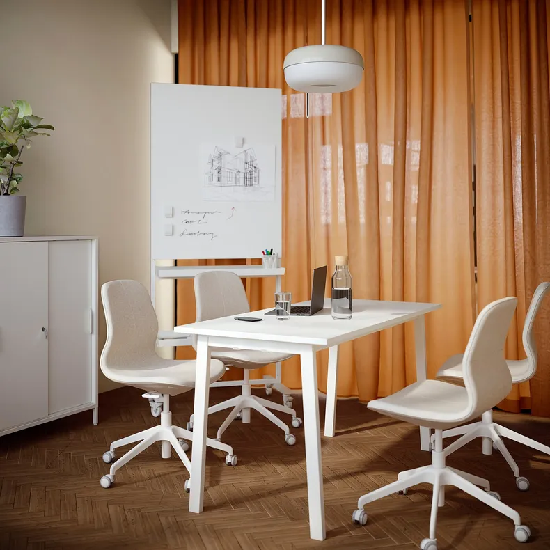 IKEA MITTZON МІТТЗОН, стіл для конференцій, білий, 140x68x75 см 295.329.89 фото №3