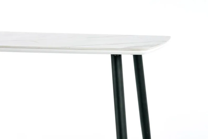 Кухонний стіл HALMAR MARCO 120x70 см білий мармур / чорний фото №8