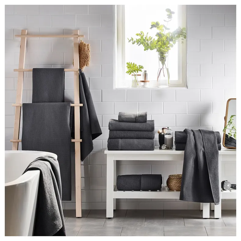IKEA SALVIKEN САЛЬВИКЕН, банное полотенце, антрацит, 70x140 см 603.493.42 фото №2