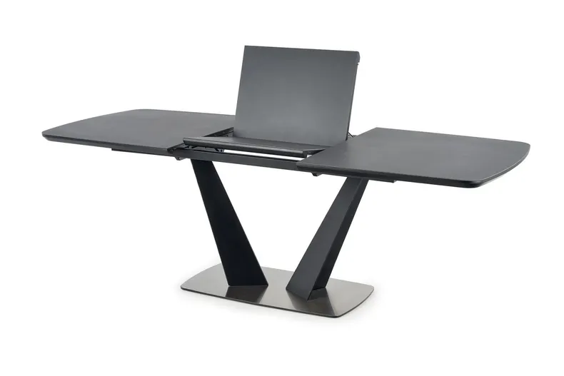 Кухонний стіл розкладний HALMAR FANGOR 160-220x90 см, стільниця - темно-сіра, основа - чорна фото №3