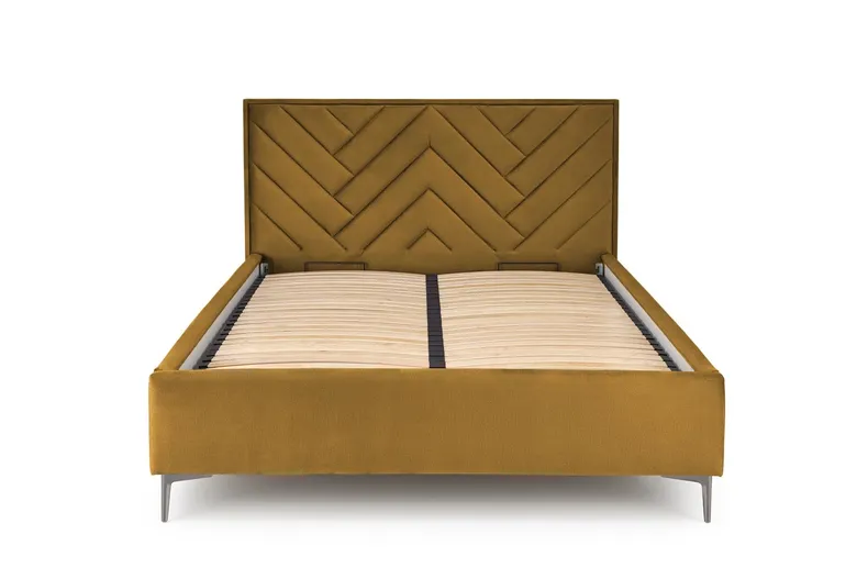 Изголовье кровати HALMAR MODULO W1 160 см горчичьного цвета. Монолит 48 фото №2