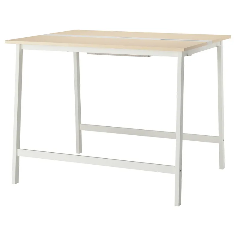 IKEA MITTZON МІТТЗОН, стіл для конференцій, береза okl/біла, 140x108x105 см 095.334.52 фото №1