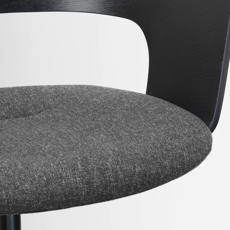 IKEA FJÄLLBERGET ФЙЕЛЛЬБЕРГЕТ, крісло для конференцій на коліщатах, okl попелястий чорний / Gunnared темно-сірий 203.964.20 фото №4