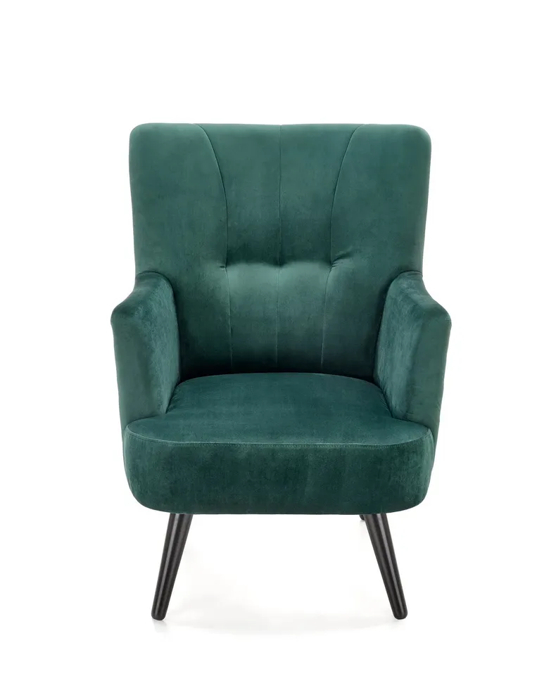 Крісло м'яке HALMAR PAGONI темно-зелений/чорний (тканина Bluvel #78) фото №9