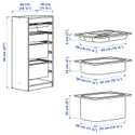 IKEA TROFAST ТРУФАСТ, комбинация с контейнерами / лотком, белый серый / белый, 46x30x94 см 294.783.79 фото thumb №6