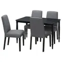 IKEA DANDERYD ДАНДЕРЮД / BERGMUND БЕРГМУНД, стіл+4 стільці, чорний / Gunnared середньо-сірий, 130 см 295.443.03 фото thumb №1