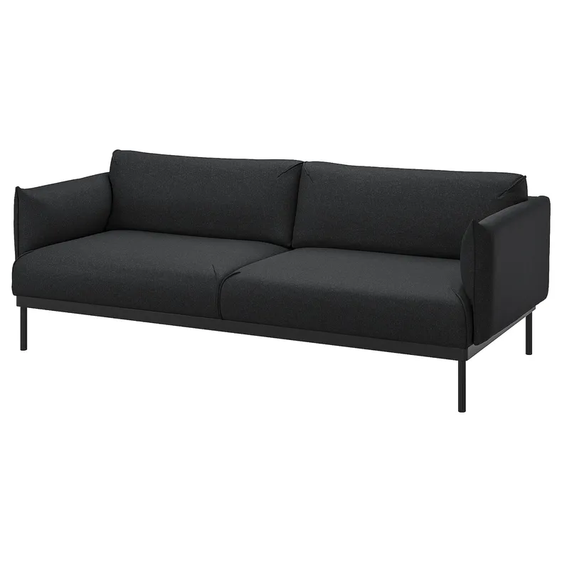 IKEA ÄPPLARYD ЭППЛАРЮД, 3-местный диван, Окрашенный в черный/серый цвет 705.750.75 фото №1