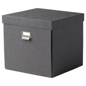 IKEA TJOG ЧУГ, коробка с крышкой, тёмно-серый, 32x31x30 см 204.776.71 фото