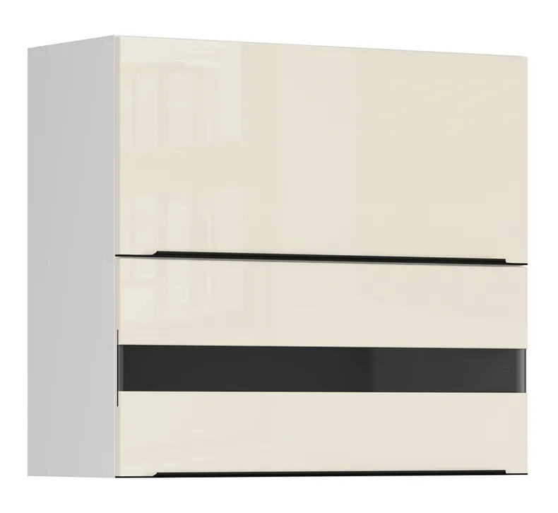 BRW Верхний кухонный шкаф Sole L6 80 см с откидным дисплеем магнолия жемчуг, альпийский белый/жемчуг магнолии FM_G2O_80/72_OV/O-BAL/MAPE фото №2