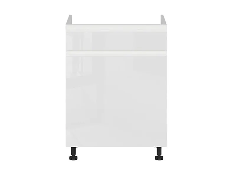 BRW Кухонная тумба под мойку Sole 60 см с выдвижным ящиком белый глянец, альпийский белый/глянцевый белый FH_DKS_60/82_SMB/B-BAL/BIP фото №1