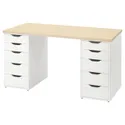 IKEA MITTCIRKEL МИТТЦИРКЕЛЬ / ALEX АЛЕКС, письменный стол, белый с эффектом сосны, 140x60 см 495.087.47 фото thumb №1