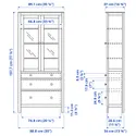 IKEA HEMNES ХЕМНЭС, шкаф-витрина с 3 ящиками, черный и коричневый, 90x197 см 703.717.71 фото thumb №4