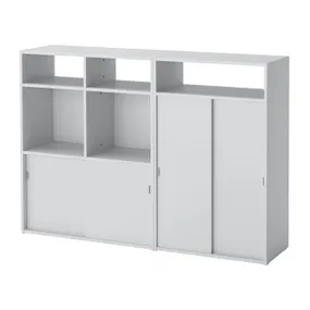 IKEA SPIKSMED СПІКСМЕД, комбінація шаф, світло-сірий, 137x32x96 см 495.352.89 фото