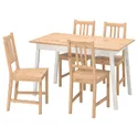 IKEA PINNTORP ПІННТОРП / PINNTORP ПІННТОРП, стіл+4 стільці, світло-коричнева морилка біла морилка / світло-коричнева морилка, 125 см 895.644.49 фото thumb №1