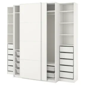IKEA PAX ПАКС / MEHAMN МЕХАМН, гардероб, білий/2str білий, 250x66x236 см 194.331.93 фото