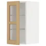 IKEA METOD МЕТОД, навісна шафа,полиці / скляні дверцята, білий / ФОРСБАККА дуб, 30x60 см 195.093.81 фото