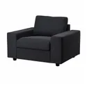 IKEA VIMLE ВІМЛЕ, крісло, з широкими підлокітниками / САКСЕМАРА чорно-синій 394.771.95 фото thumb №1
