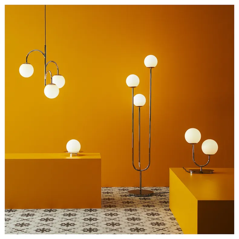 IKEA SIMRISHAMN СИМРИСХАМН, лампа настольная, хром / опаловое белое стекло, 42 см 004.376.76 фото №9
